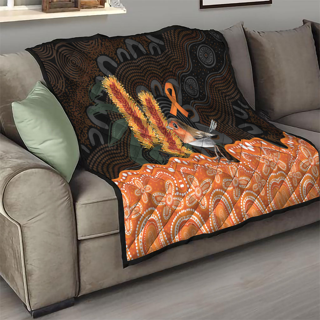 Australia Leukemia Support Quilt Flame Robin Bottlebrush Aboriginal Art