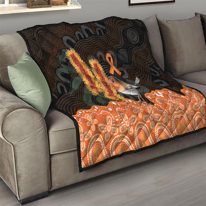Australia Leukemia Support Quilt Flame Robin Bottlebrush Aboriginal Art