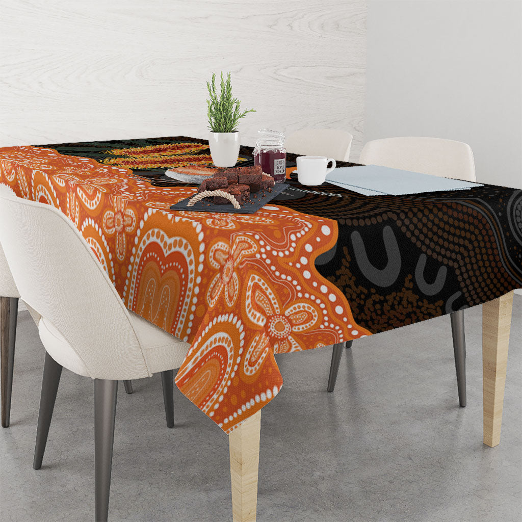Australia Leukemia Support Tablecloth Flame Robin Bottlebrush Aboriginal Art