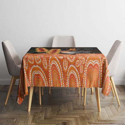 Australia Leukemia Support Tablecloth Flame Robin Bottlebrush Aboriginal Art