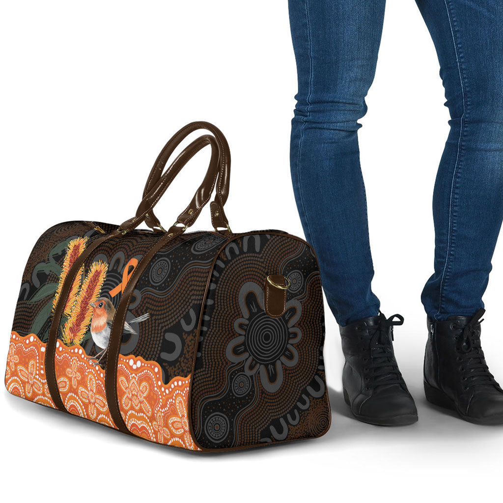 Australia Leukemia Support Travel Bag Flame Robin Bottlebrush Aboriginal Art