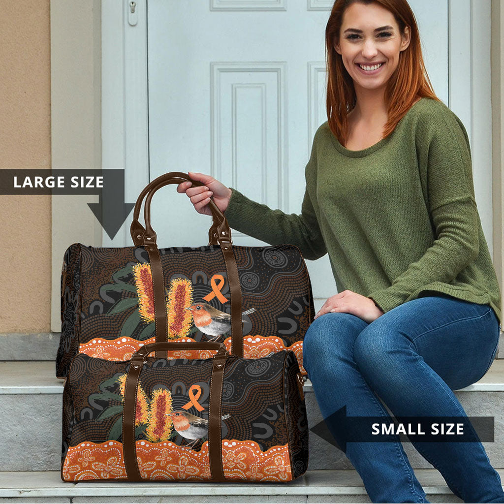 Australia Leukemia Support Travel Bag Flame Robin Bottlebrush Aboriginal Art