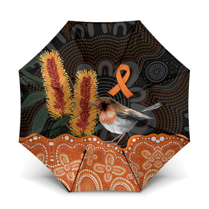 Australia Leukemia Support Umbrella Flame Robin Bottlebrush Aboriginal Art