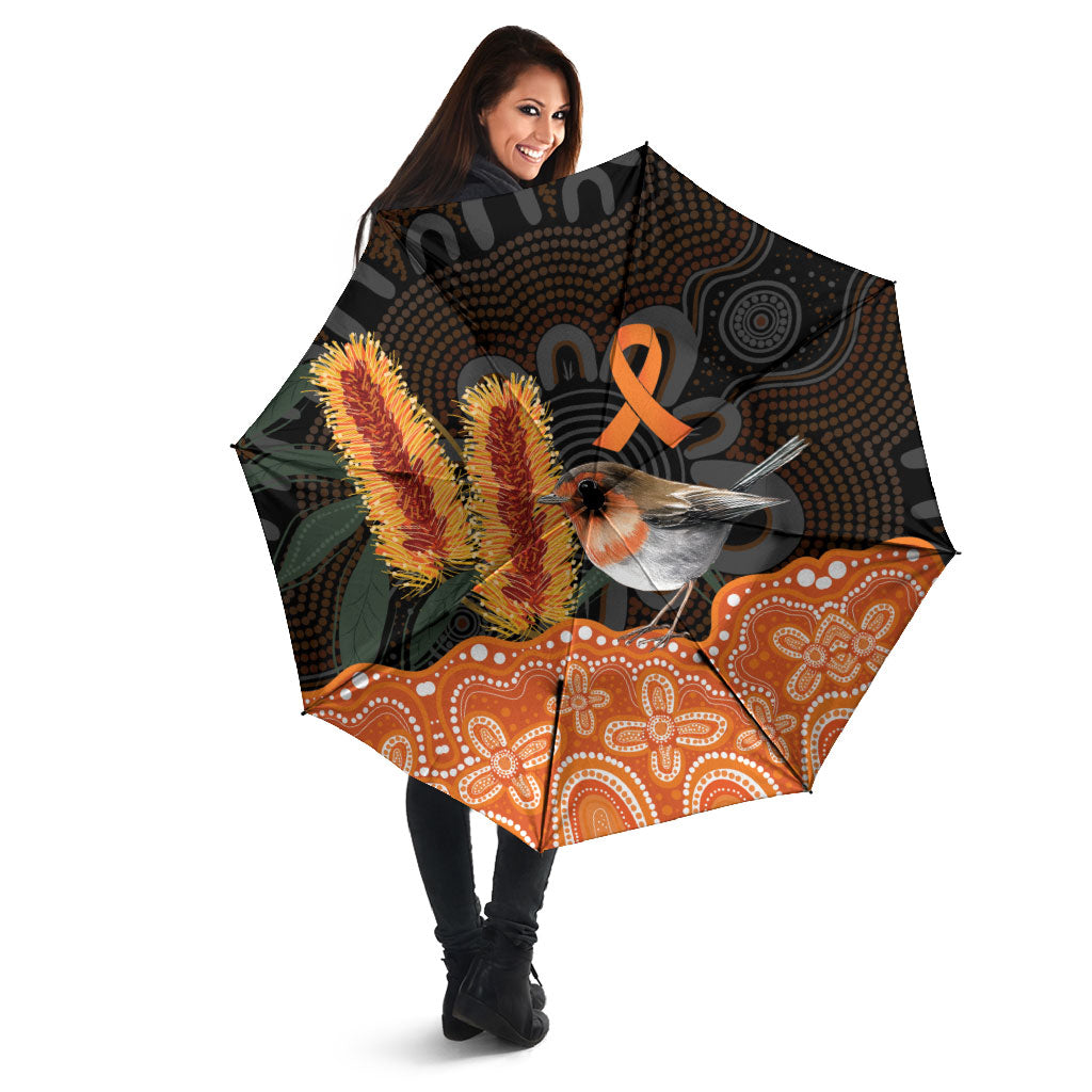 Australia Leukemia Support Umbrella Flame Robin Bottlebrush Aboriginal Art