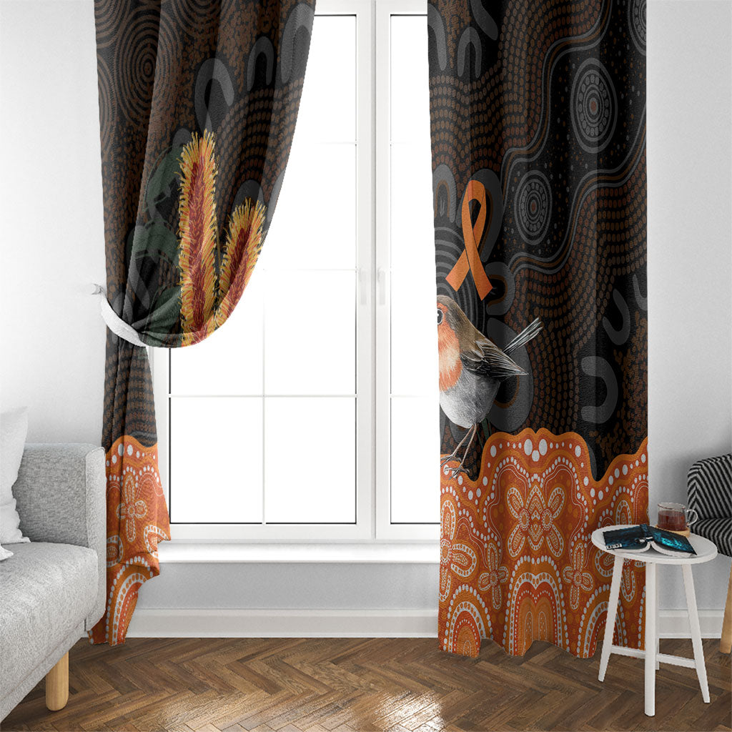 Australia Leukemia Support Window Curtain Flame Robin Bottlebrush Aboriginal Art