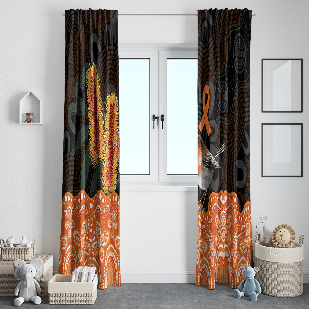 Australia Leukemia Support Window Curtain Flame Robin Bottlebrush Aboriginal Art