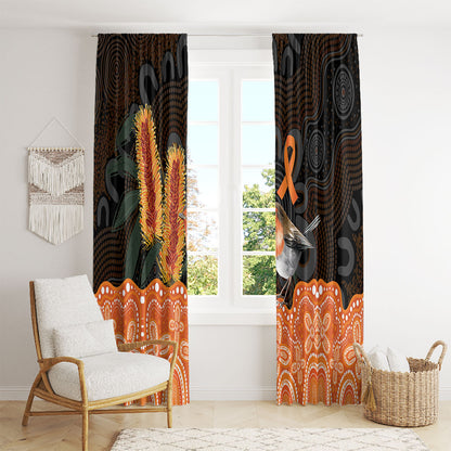 Australia Leukemia Support Window Curtain Flame Robin Bottlebrush Aboriginal Art