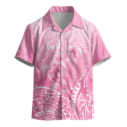 Personalised Polynesia Breast Cancer Support Kid Hawaiian Shirt No One Fights Alone Turtle Ribbon Pink