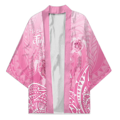Personalised Polynesia Breast Cancer Support Kimono No One Fights Alone Turtle Ribbon Pink