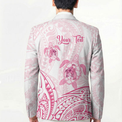 Personalised Polynesia Breast Cancer Support Blazer No One Fights Alone Turtle Ribbon White
