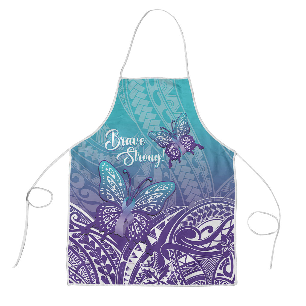 Polynesia Suicide Prevention Month Apron Butterfly Purple And Teal Ribbon Tomorrow Needs You