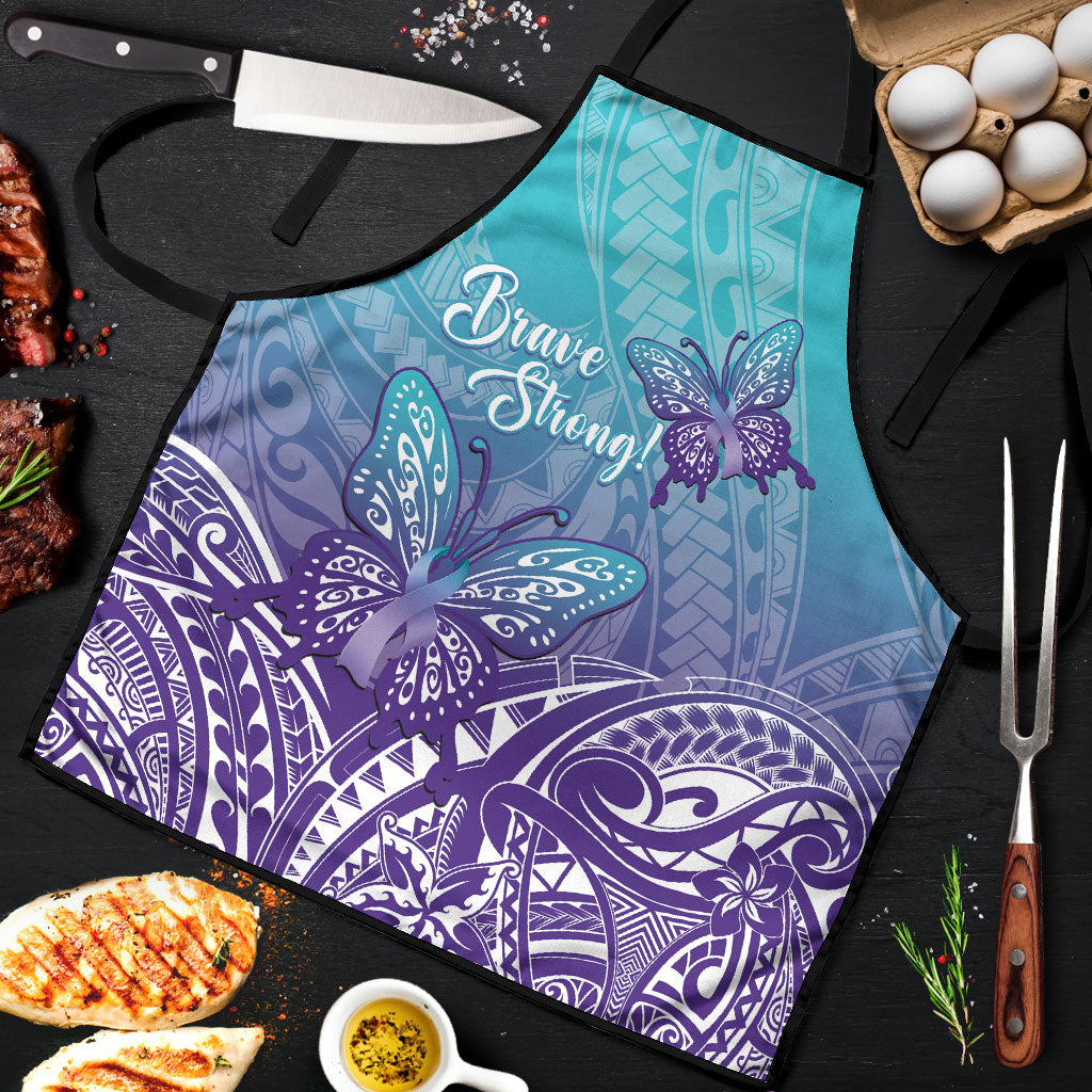 Polynesia Suicide Prevention Month Apron Butterfly Purple And Teal Ribbon Tomorrow Needs You