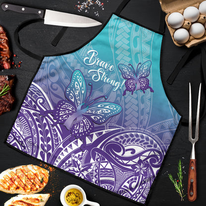 Polynesia Suicide Prevention Month Apron Butterfly Purple And Teal Ribbon Tomorrow Needs You