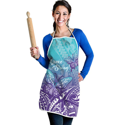Polynesia Suicide Prevention Month Apron Butterfly Purple And Teal Ribbon Tomorrow Needs You