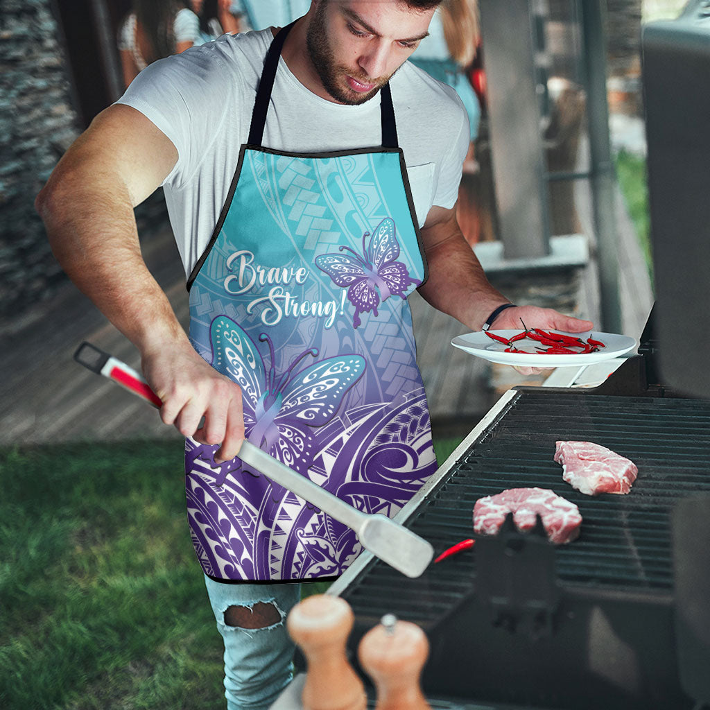 Polynesia Suicide Prevention Month Apron Butterfly Purple And Teal Ribbon Tomorrow Needs You