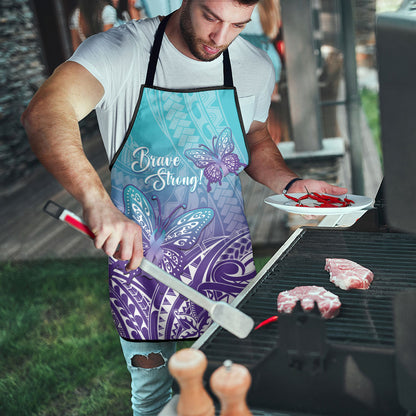 Polynesia Suicide Prevention Month Apron Butterfly Purple And Teal Ribbon Tomorrow Needs You