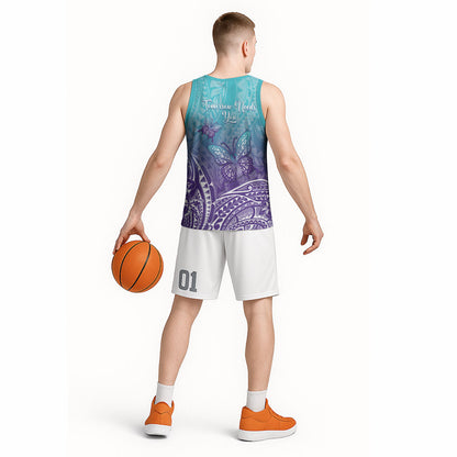 Polynesia Suicide Prevention Month Basketball Jersey Butterfly Purple And Teal Ribbon Tomorrow Needs You