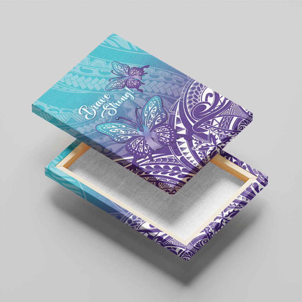 Polynesia Suicide Prevention Month Canvas Wall Art Butterfly Purple And Teal Ribbon Tomorrow Needs You