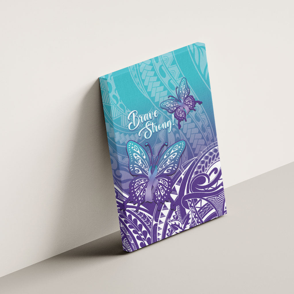 Polynesia Suicide Prevention Month Canvas Wall Art Butterfly Purple And Teal Ribbon Tomorrow Needs You