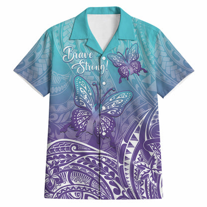 Polynesia Suicide Prevention Month Hawaiian Shirt Butterfly Purple And Teal Ribbon Tomorrow Needs You