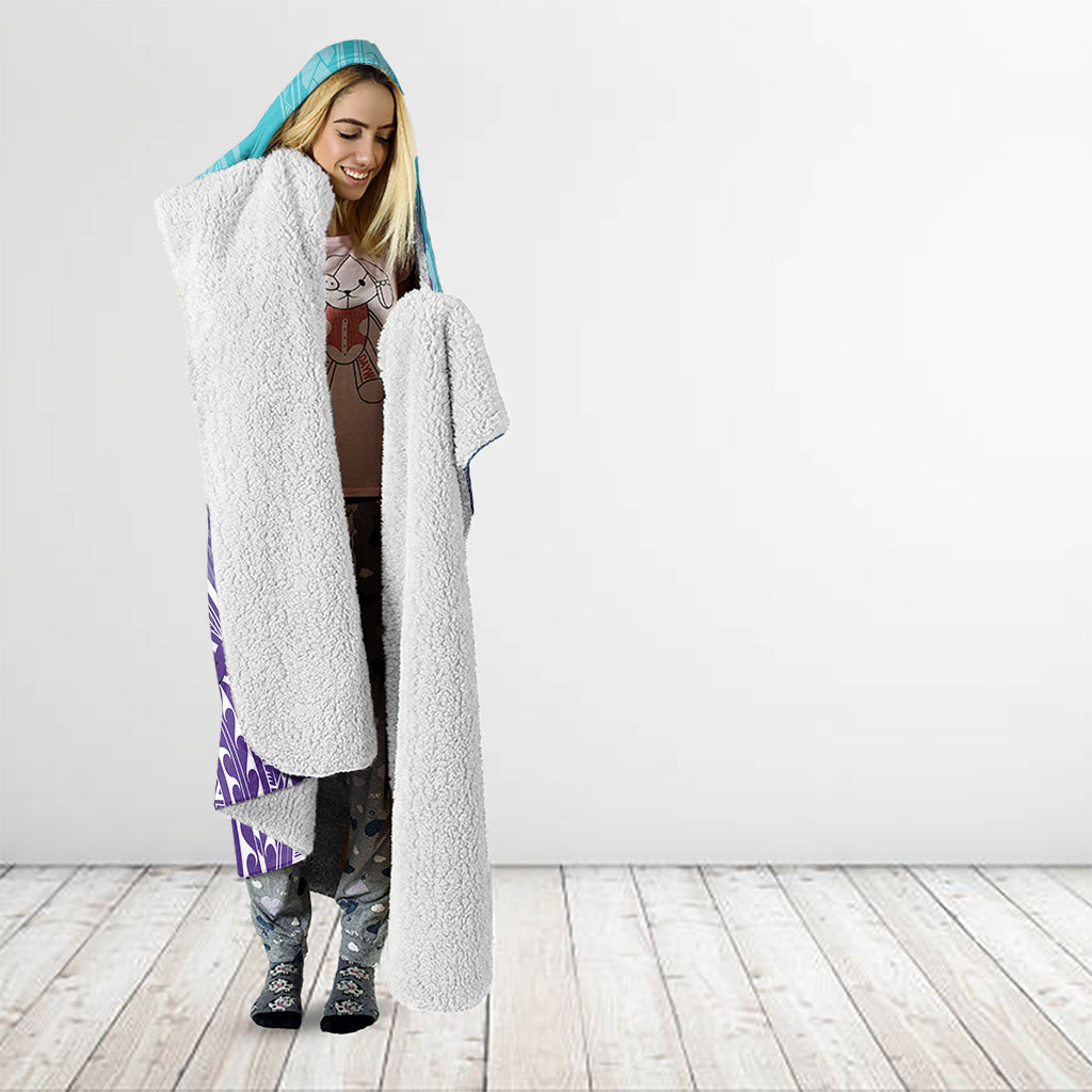 Polynesia Suicide Prevention Month Hooded Blanket Butterfly Purple And Teal Ribbon Tomorrow Needs You