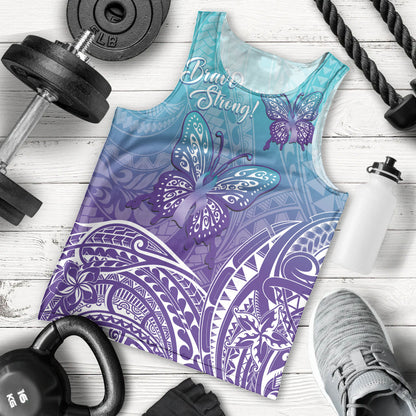 Polynesia Suicide Prevention Month Men Tank Top Butterfly Purple And Teal Ribbon Tomorrow Needs You