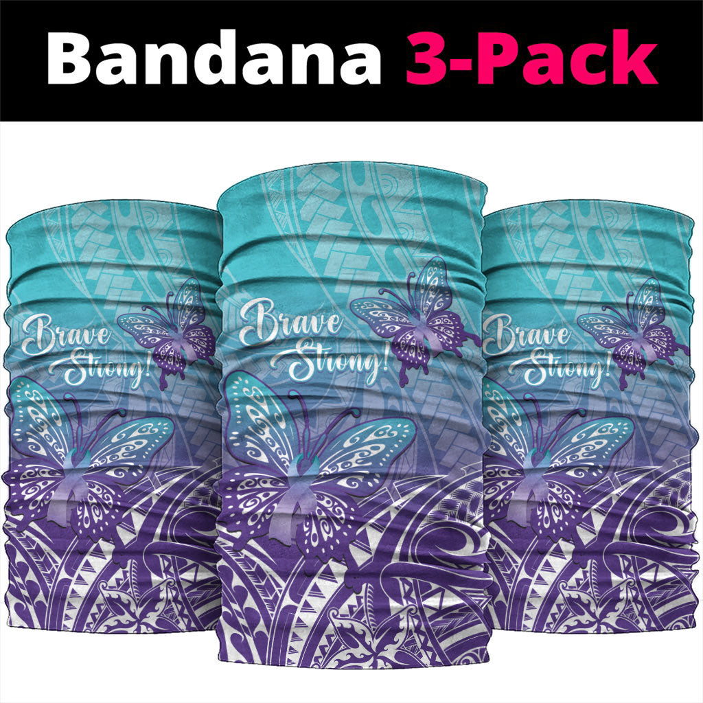 Polynesia Suicide Prevention Month Neck Gaiter Butterfly Purple And Teal Ribbon Tomorrow Needs You