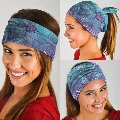 Polynesia Suicide Prevention Month Neck Gaiter Butterfly Purple And Teal Ribbon Tomorrow Needs You