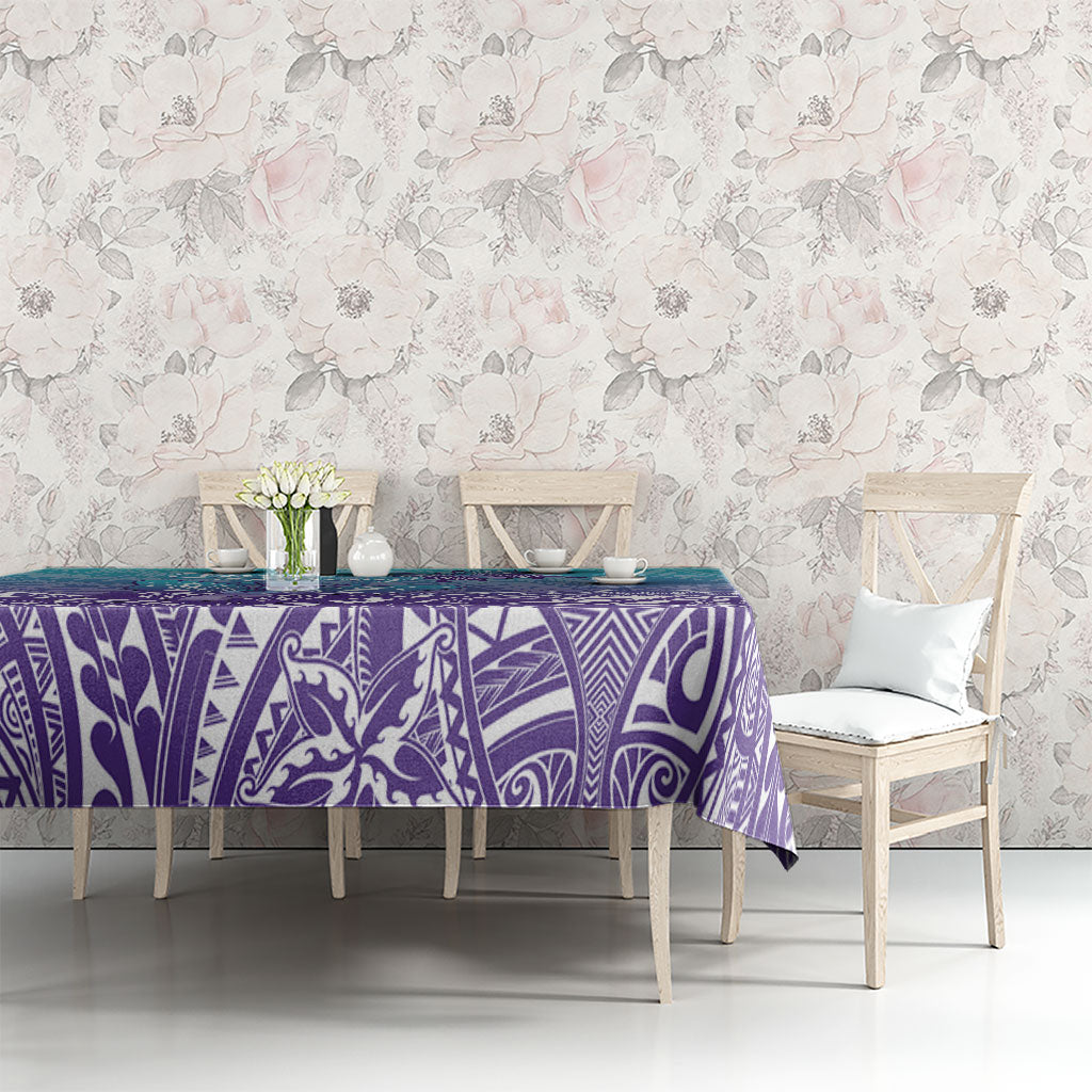 Polynesia Suicide Prevention Month Tablecloth Butterfly Purple And Teal Ribbon Tomorrow Needs You