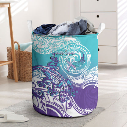 Personalised New Zealand Suicide Prevention Month Laundry Basket You Matter NZ Fern With Maori Koru Lizard