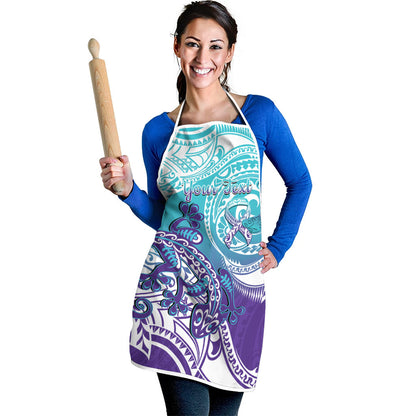 Personalised New Zealand Suicide Prevention Month Apron You Matter NZ Fern With Maori Koru Lizard