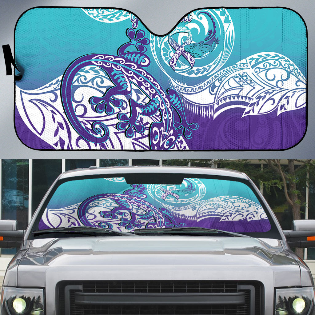 Personalised New Zealand Suicide Prevention Month Auto Sun Shade You Matter NZ Fern With Maori Koru Lizard