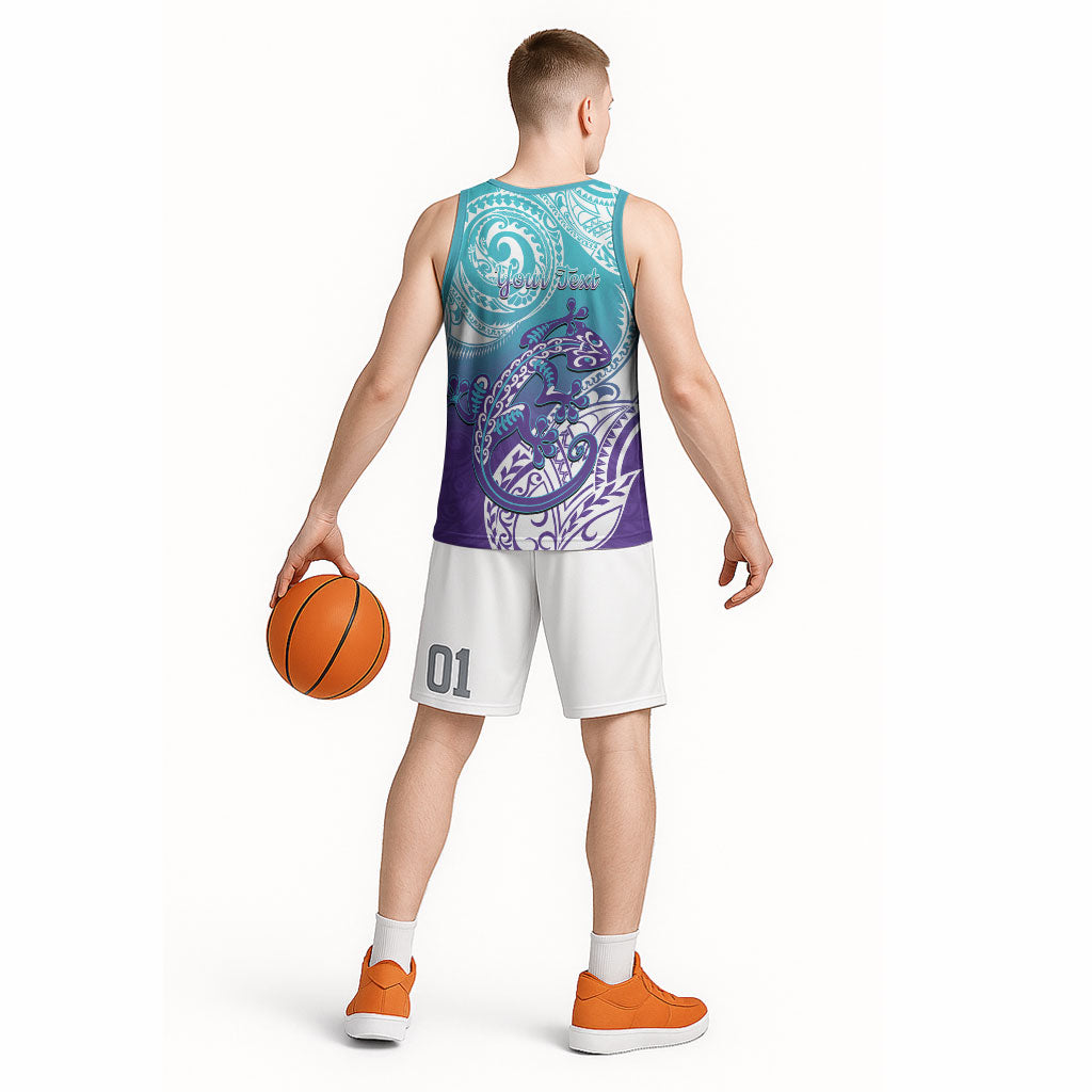 Personalised New Zealand Suicide Prevention Month Basketball Jersey You Matter NZ Fern With Maori Koru Lizard