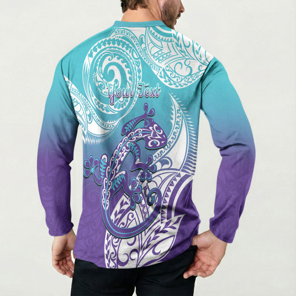 Personalised New Zealand Suicide Prevention Month Button Sweatshirt You Matter NZ Fern With Maori Koru Lizard