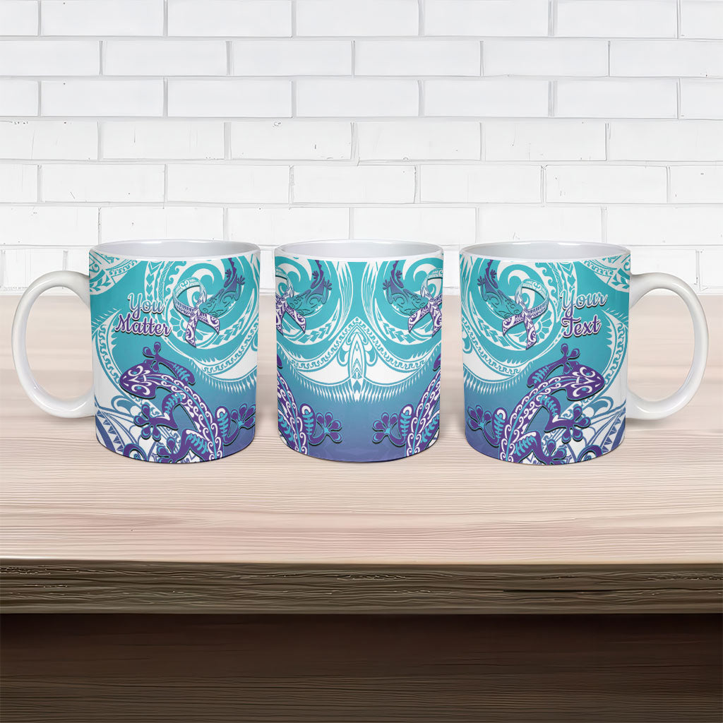Personalised New Zealand Suicide Prevention Month Ceramic Mug You Matter NZ Fern With Maori Koru Lizard