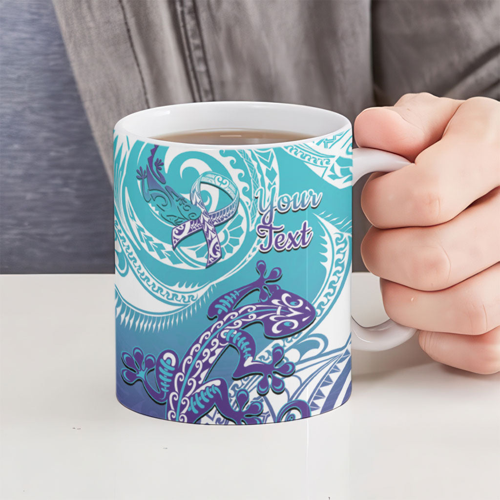 Personalised New Zealand Suicide Prevention Month Ceramic Mug You Matter NZ Fern With Maori Koru Lizard