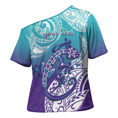 Personalised New Zealand Suicide Prevention Month Cross Shoulder Shirt You Matter NZ Fern With Maori Koru Lizard