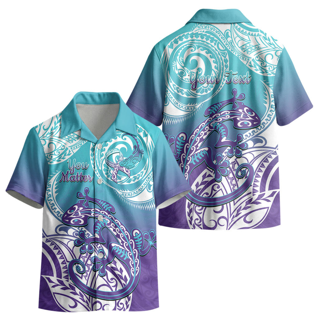 Personalised New Zealand Suicide Prevention Month Kid Hawaiian Shirt You Matter NZ Fern With Maori Koru Lizard