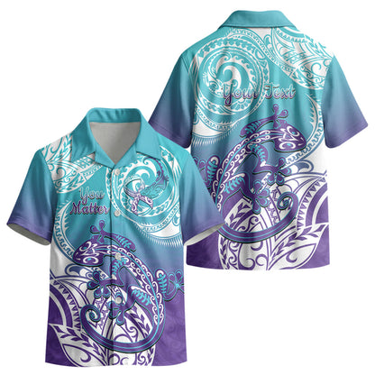 Personalised New Zealand Suicide Prevention Month Kid Hawaiian Shirt You Matter NZ Fern With Maori Koru Lizard