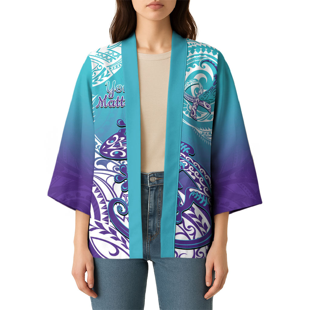 Personalised New Zealand Suicide Prevention Month Kimono You Matter NZ Fern With Maori Koru Lizard
