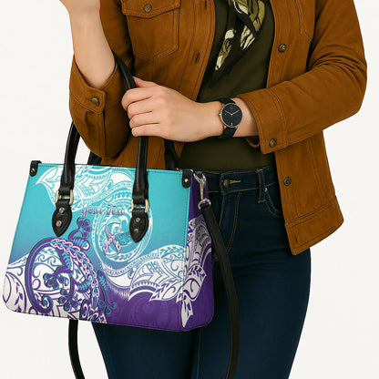 Personalised New Zealand Suicide Prevention Month Leather Bag You Matter NZ Fern With Maori Koru Lizard