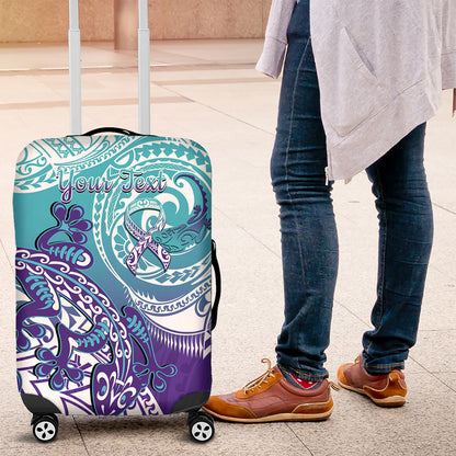 Personalised New Zealand Suicide Prevention Month Luggage Cover You Matter NZ Fern With Maori Koru Lizard
