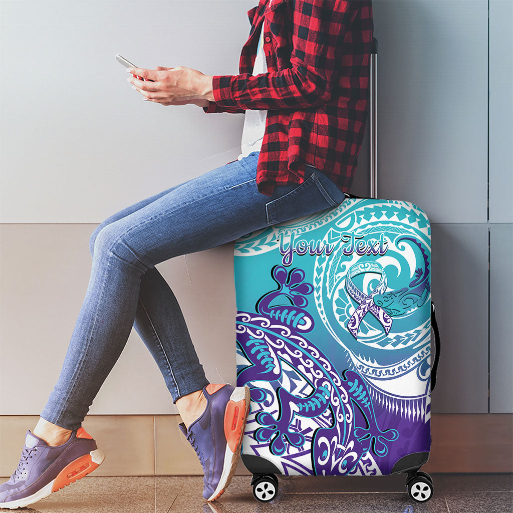 Personalised New Zealand Suicide Prevention Month Luggage Cover You Matter NZ Fern With Maori Koru Lizard