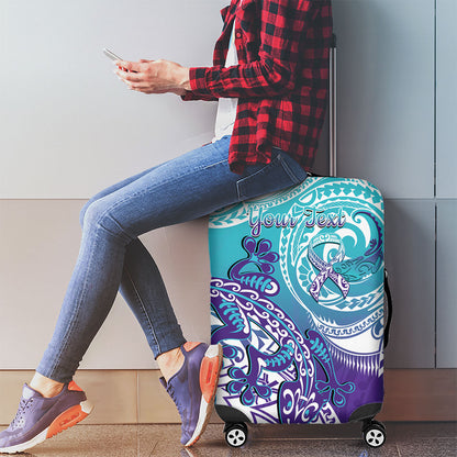 Personalised New Zealand Suicide Prevention Month Luggage Cover You Matter NZ Fern With Maori Koru Lizard