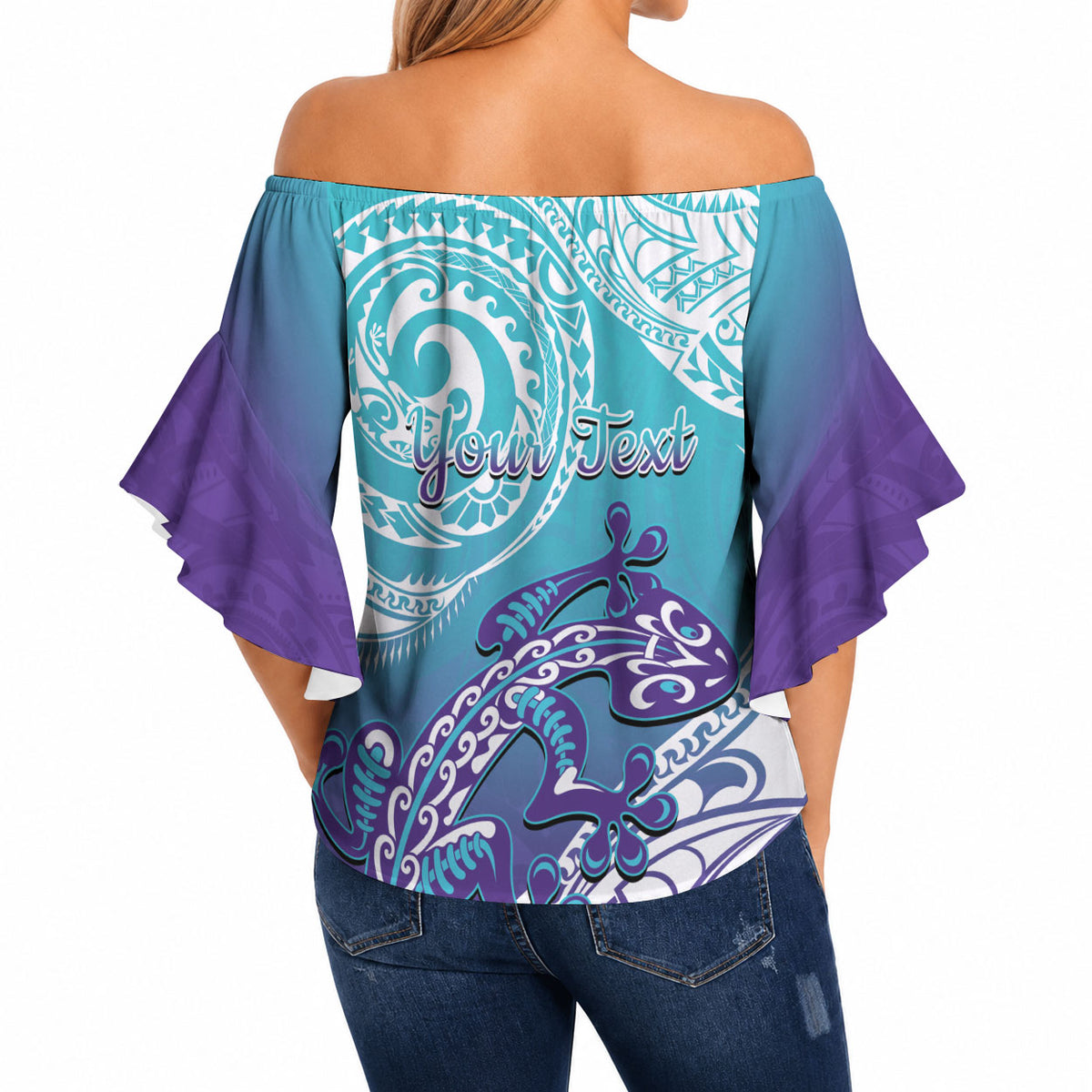 Personalised New Zealand Suicide Prevention Month Off Shoulder Wrap Waist Top You Matter NZ Fern With Maori Koru Lizard