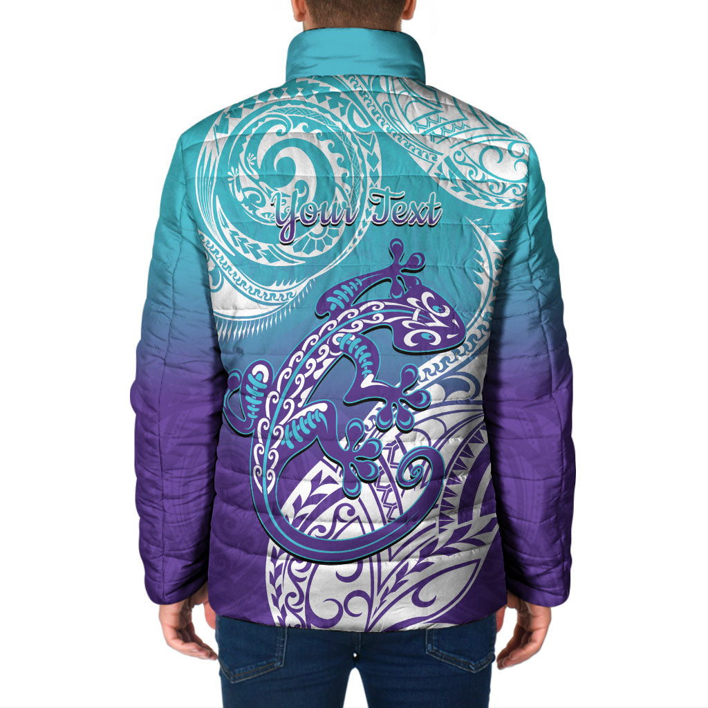 Personalised New Zealand Suicide Prevention Month Padded Jacket You Matter NZ Fern With Maori Koru Lizard