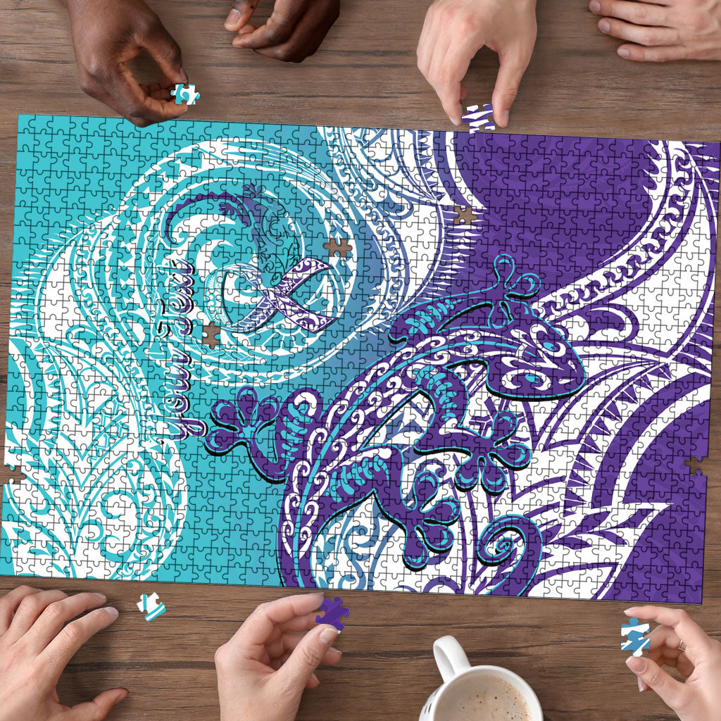 Personalised New Zealand Suicide Prevention Month Puzzle You Matter NZ Fern With Maori Koru Lizard