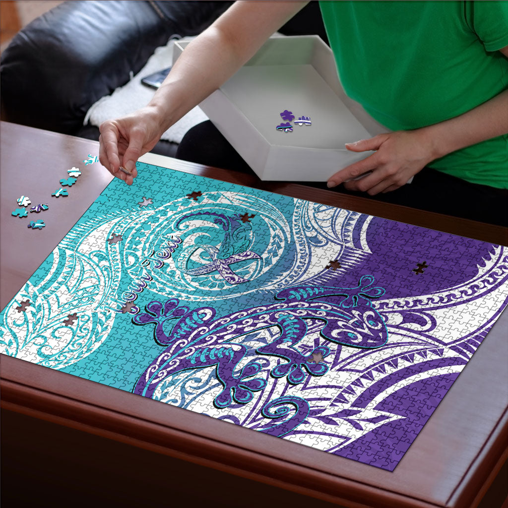 Personalised New Zealand Suicide Prevention Month Puzzle You Matter NZ Fern With Maori Koru Lizard