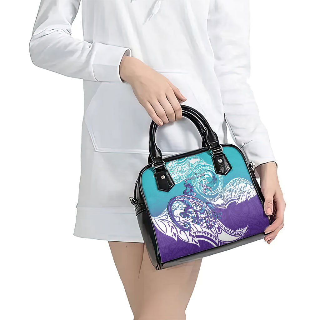 Personalised New Zealand Suicide Prevention Month Shoulder Handbag You Matter NZ Fern With Maori Koru Lizard