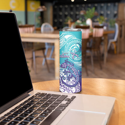Personalised New Zealand Suicide Prevention Month Skinny Tumbler You Matter NZ Fern With Maori Koru Lizard